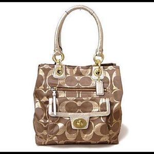 Coach Hampton Lurex Signature Tote, 15691 New!